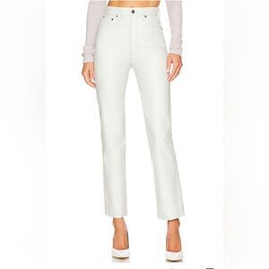 NWT Agolde Recycled Leather 90's Pinch Waist Wisp white jeans pants Revolve 26